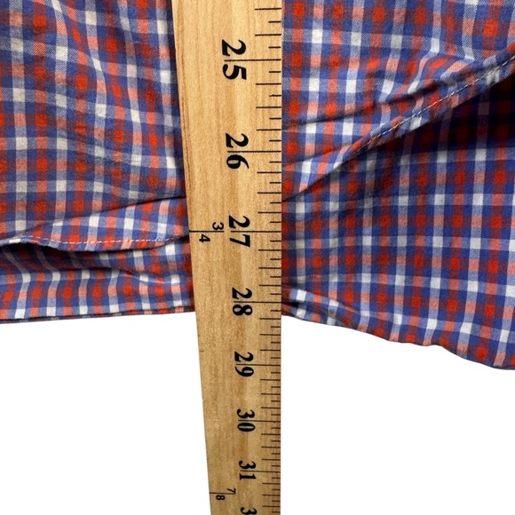 J.Crew Men's M Red Blue Gingham Button Down Shirt‎ Slim Fit Classic Prep - Picture 6 of 6